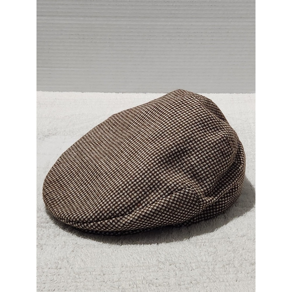 Vintage Beacon Hill Large 7 1/4 - 7 3/8 Houndstooth Wool Blend Newsboy Cap‎ Hat
